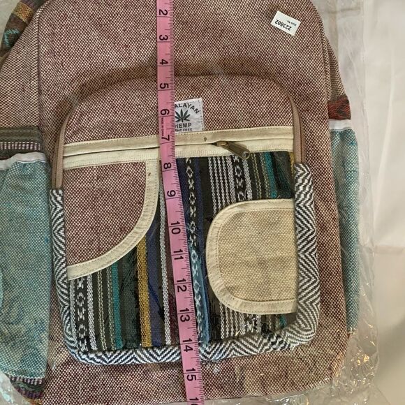 NEW! HOT ITEM! Himalayan Hemp multi Fabric Back Pack Boho Hippie southwestern - Picture 4 of 5